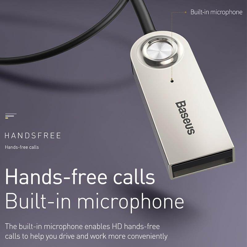 Baseus Bluetooth Transmitter Wireless Bluetooth Receiver 5.0 Car AUX 3.5mm Bluetooth Adapter Audio Cable For Speaker Headphones