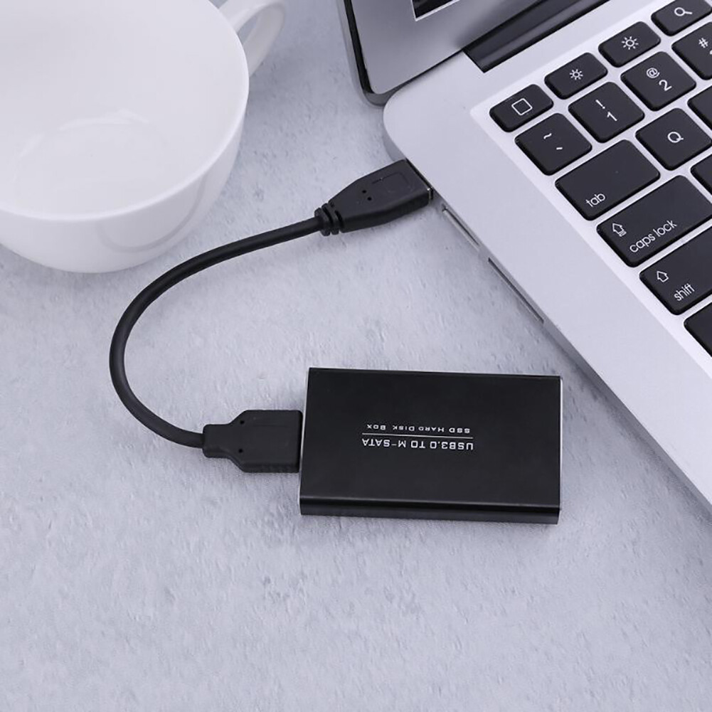 MSATA to USB 3.0 Hard Disk Drive SSD Enclosure Adapter Cable Case Aluminum Box