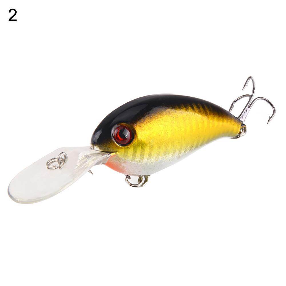 Ghxdryuru 1Pc Crank 3D Eyes Fishing Lure Hard Bait Bass Crankbait Sharp Fish Hook Tackle