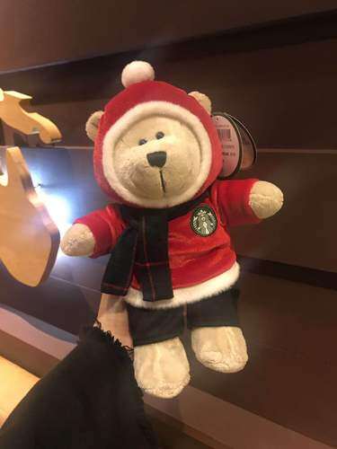 Starbuck 2018 Christmas gift blue pink bear doll male and female couple pendant keychain gift box starbuck tumbler starbuck singapore starbuck keychain
