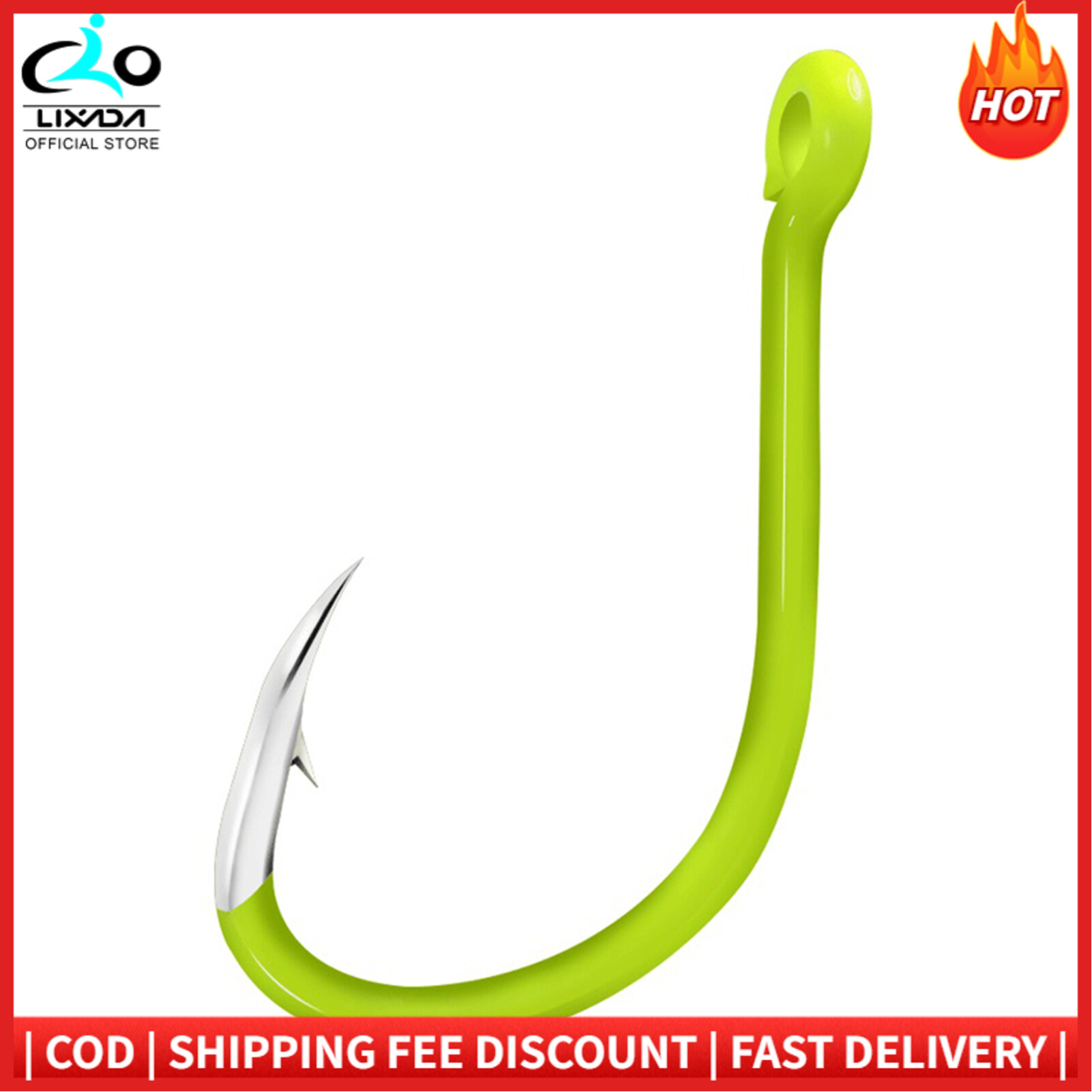 50pcs Luminous Fishing Hooks Carbon Steel Glow In Night Fishing Hooks #10