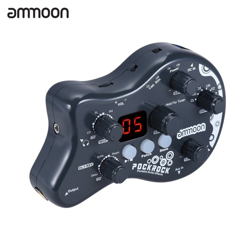ammoon PockRock Portable Guitar Multi-effects Processor Effect Pedal 15 Effect Types 40 Drum Rhythms Tuning Function with Power Adapter Malaysia