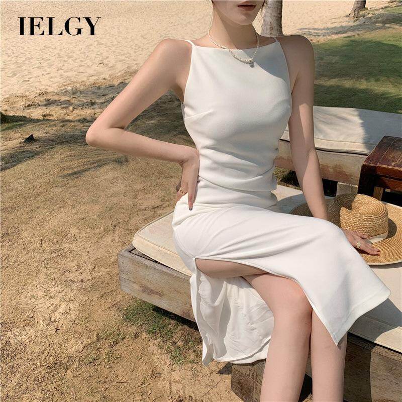 IELGY French retro dress elegant one-shoulder design female