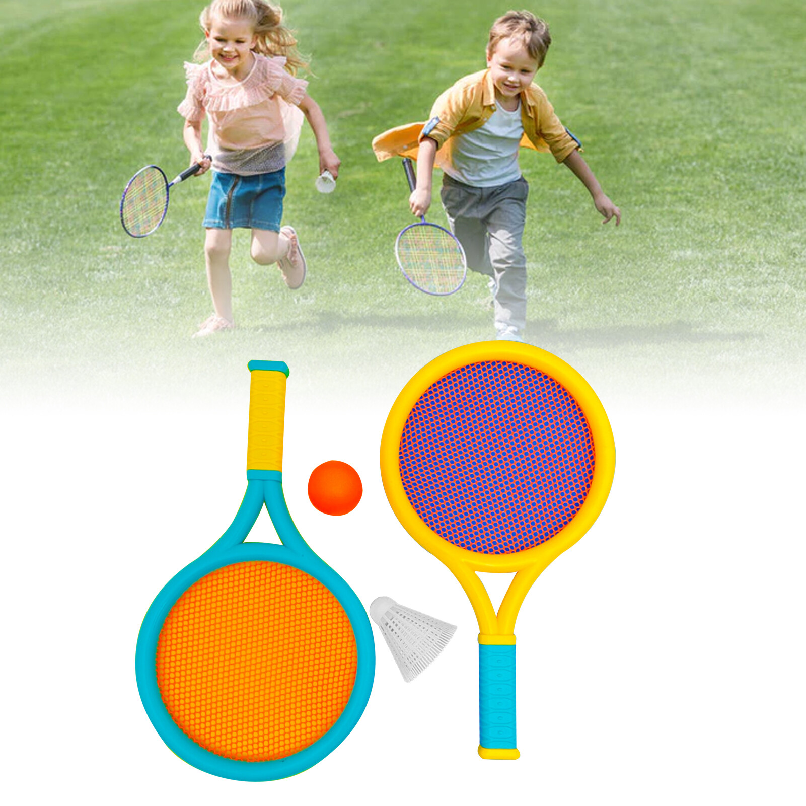 Trẻ em vợt cầu lông chống trơn trượt bền đàn hồi xách tay vợt tennis set cho trẻ em 2 vợt 2 quả bóng