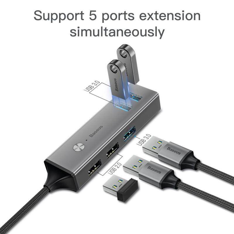 BASEUS 5-Port USB 3.0 Hub with USB3.0x3+USB2.0x2 Converter