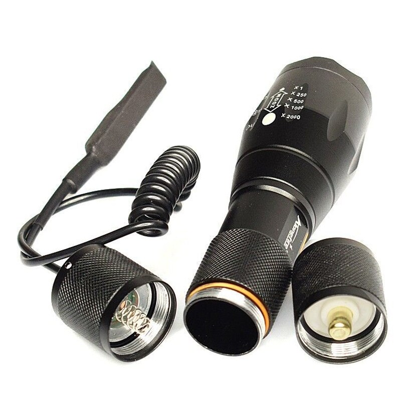 【Fire New】 LED green light mouse tail spotlight tactical wire control switch aluminum alloy strong light super bright lighting flashlight