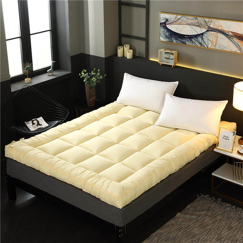 100% Superfine Fiber Mattress Home Hotel Quality Cotton Mattress Pad Plush Durable Feather Bed Topper King Queen Twin Full Size