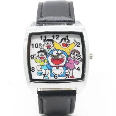 Cartoon Children Doraemon Watch Fashion Lovely Cute Kids Watches for Student Boy Girl Leather Sports Clock saat