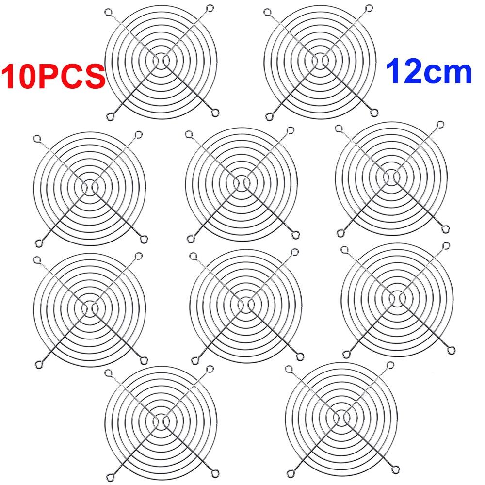 10 Buah Fan Grill 120Mm Kawat Logam Pelindung Jari Chrome 12Cm CPU PC 