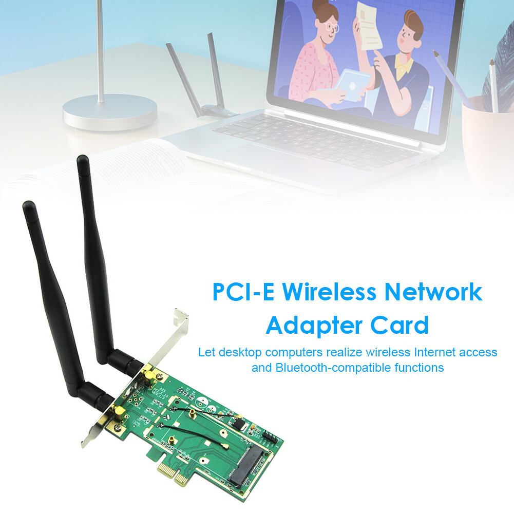 Wireless Network Card WiFi Mini PCI Express to Desktop PCIe Adapter Card