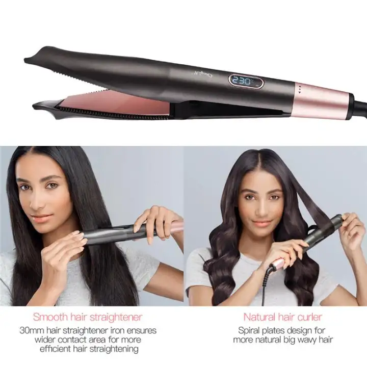 Ckeyin 2 In 1 3d Spiral Plate Ceramic Professional Flat Iron For