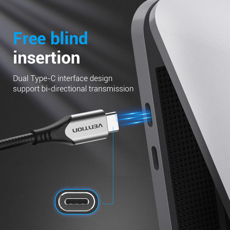 Vention cáp sạc Type C PD 60W USB C to USB C 3.1 Cable QC4.0 3.0 cáp sạc nhanh Type C for Samsung S9 Plus USB C cord Huawei P30 android charging cable