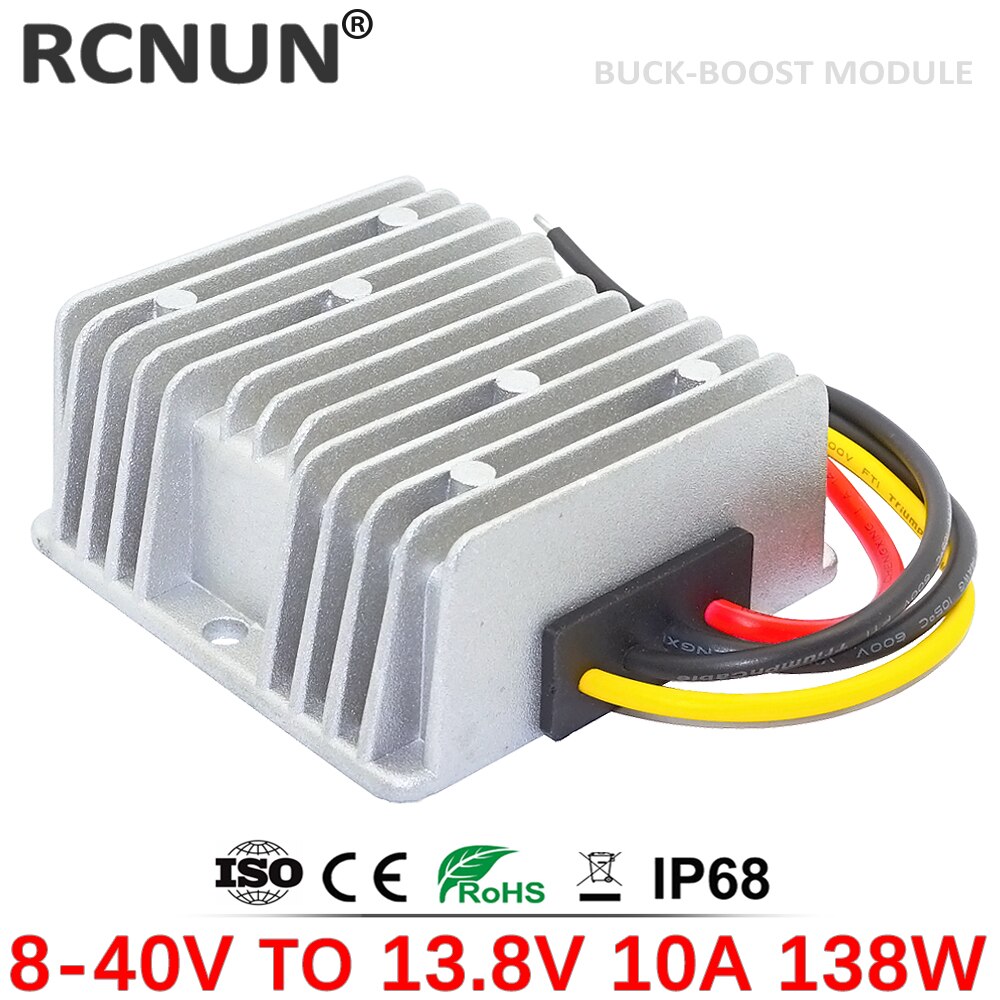 Rcnun 8-40v 12v 24v to 13.8v 5a 10a 15a 20a boost buck dc dc power converter step-up step-down car regulator stabilizer