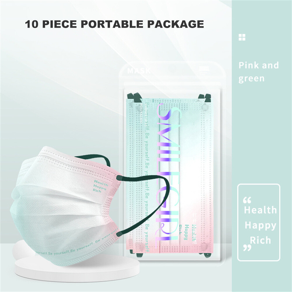 【Cartoon pattern】3D Gradient Pink 3ply Disposable Face Mask Premium