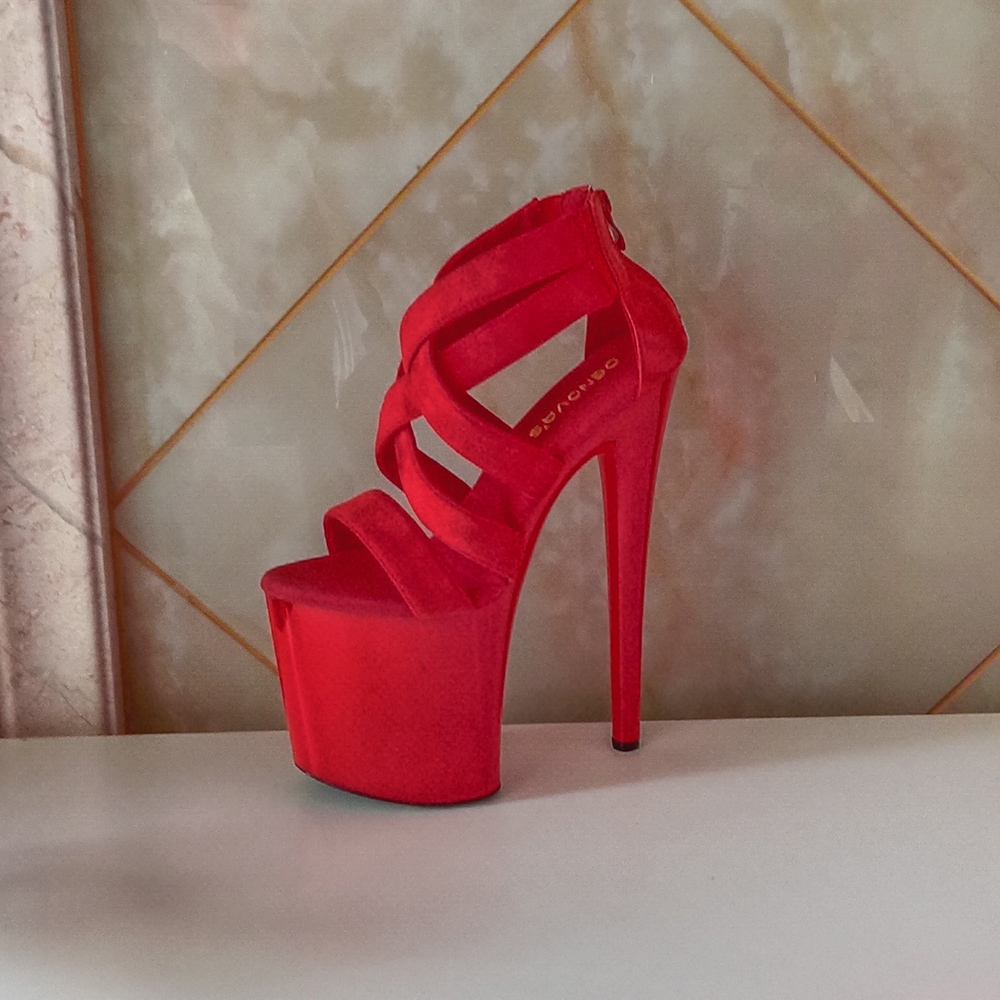 Denova's Women's Suede Very High Heel Big Size Pole Dancing Sandal