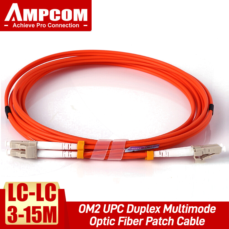 Cáp Quang AMPCOM OM2 Cáp Quang LC Đến LC(3-15M) Cáp Vá Sợi Quang Đa Năng Duplex - 50/125um OM2 - LC/UPC Sang LC/UPC