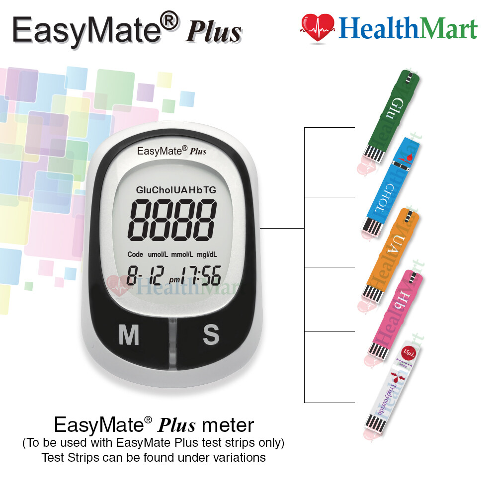 EasyMate Plus Blood Glucose, Cholesterol, Uric Acid, Hemoglobin