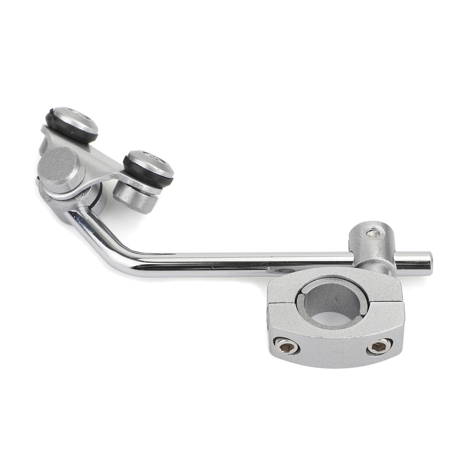 Areyourshop Universal Motorcycle Windscreen Bracket 7/8  22mm Standard Handlebar Windshield Mount Clamp Silver