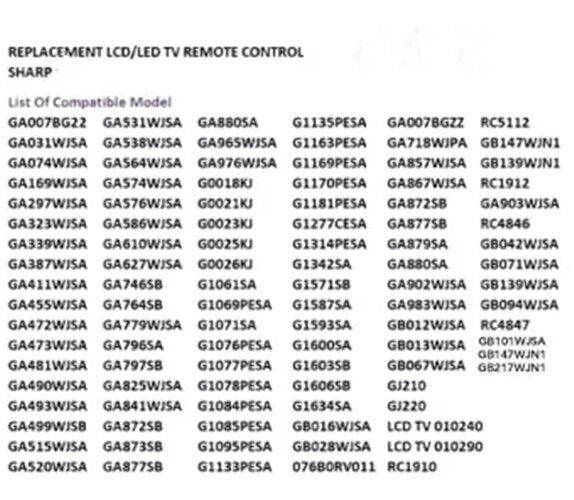 Điều Khiển Từ Xa Thay Thế Sắc Nét Cho Sharp TV LED/LCD/3D/TV Thông Minh/NETFLIX GB234WJSA GB275WJSAGA364WJSA GB254WJSA