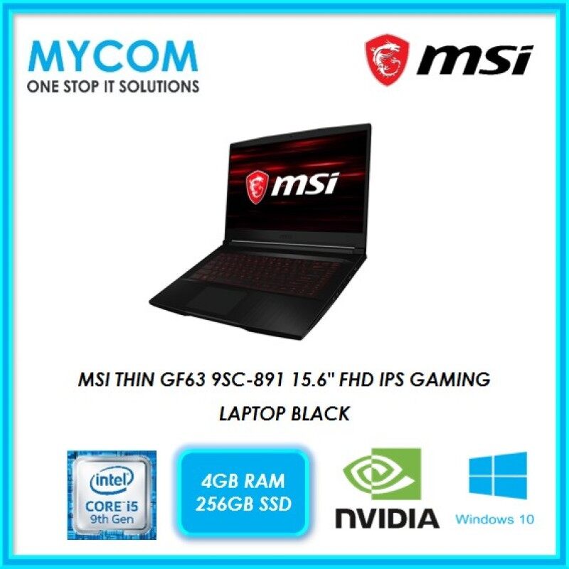 MSI THIN GF63 9SC-891 15.6 FHD IPS GAMING LAPTOP BLACK (I5-9300H, 4GB, 256GB SSD, GTX 1650 4GB, W10) Malaysia