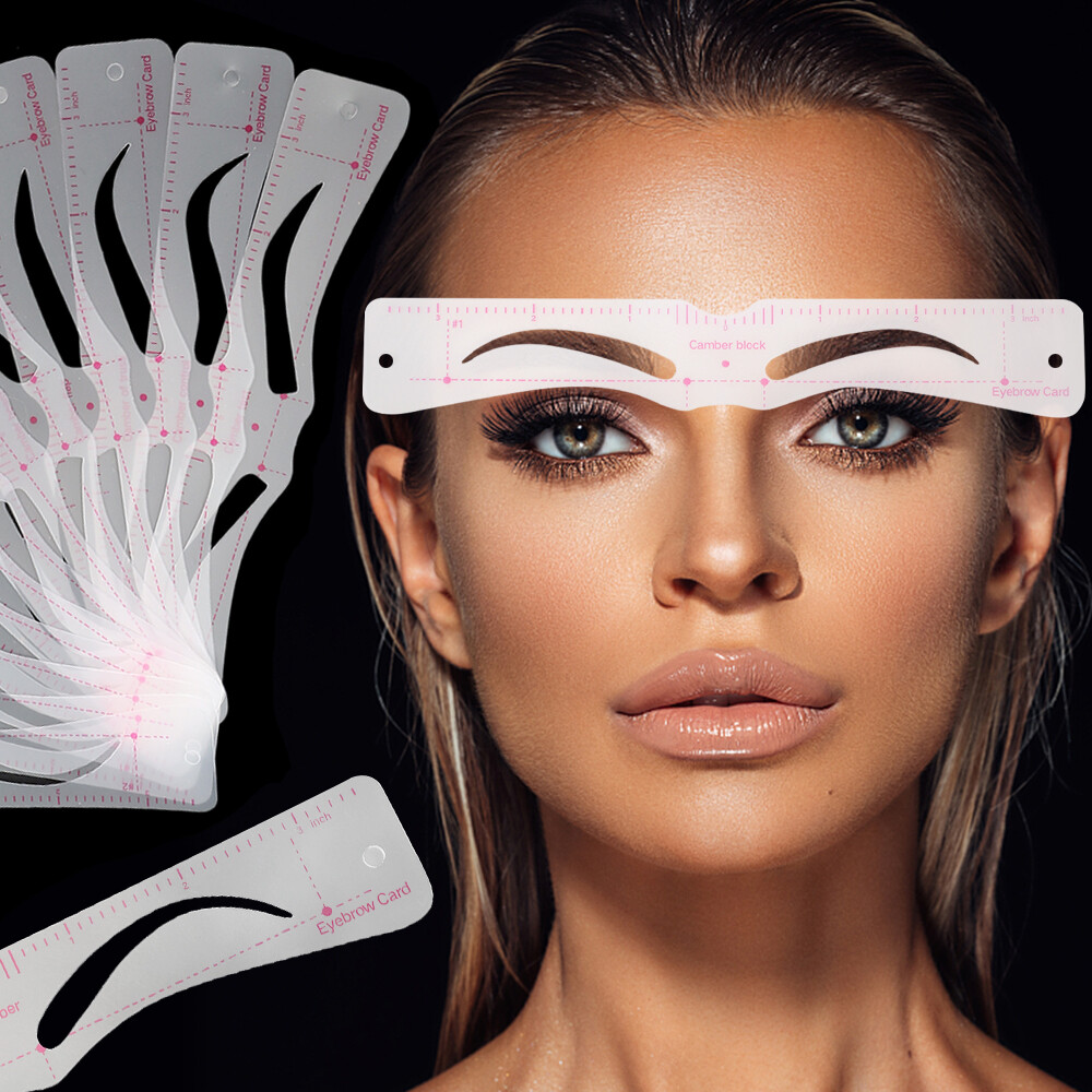 12 cái chuyên nghiệp Khuôn tô lông mày mẫu thẻ với dây đeo fixable nhãn dán lông mày trang điểm hoàn hảo vẽ dụng cụ hướng dẫn