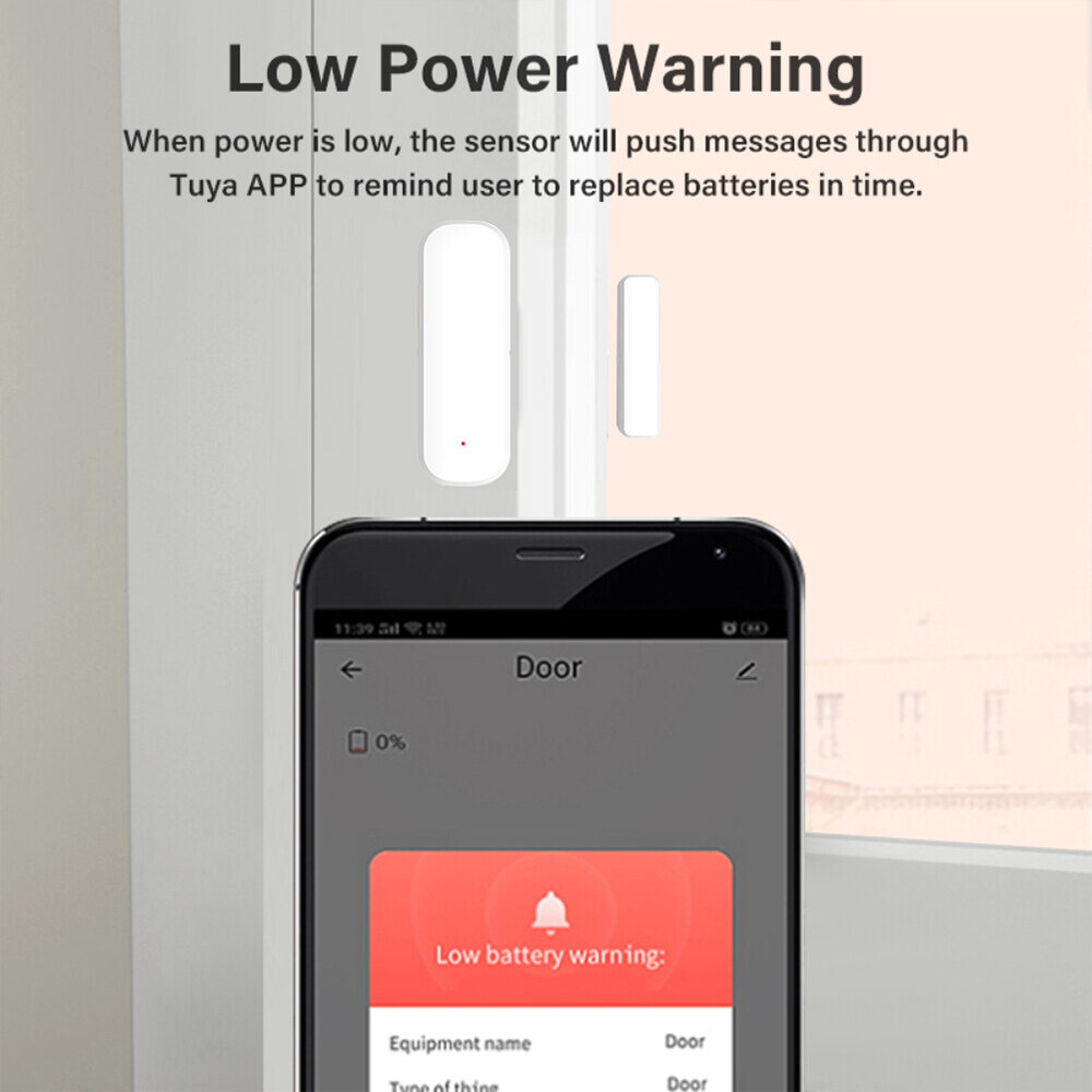【Ready Stock】Tuya WiFi Door Window Sensor Smart Home Wireless Door Open / Closed Detector