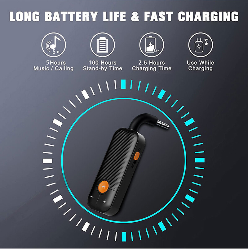 VAORLO Bộ Thu Âm Thanh Bluetooth 5.2 2 Trong 1 Bộ Thu Cuộc Gọi Rảnh Tay Bộ Chuyển Đổi Không Dây Điều Khiển Âm Lượng Cho Xe Hơi Máy Vi Tính T V