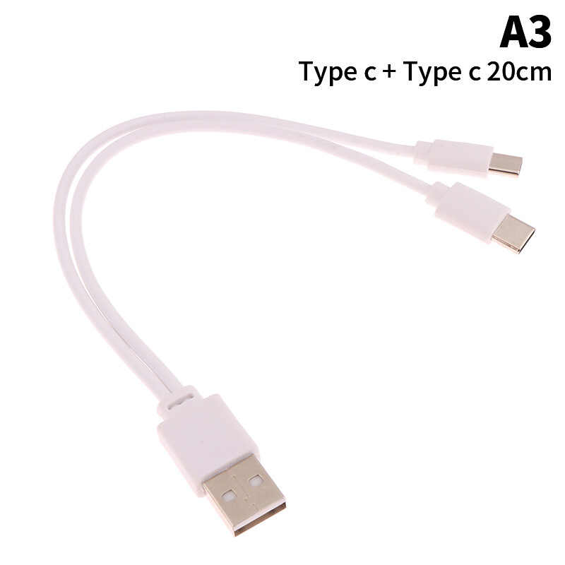 Xiaodage💕 1Pc 2 in 1 USB Male to Micro USB Type-C Splitter Data Transfer Charging Cable for for Android Smartphones Tablet Dual Micro USB