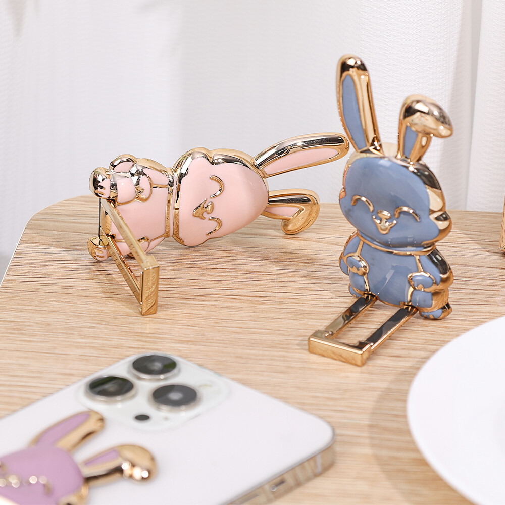 Phổ Dễ Thương Thỏ hoạt hình Nhẫn đeo ngón tay chủ đứng cho điện thoại di động Bunny giá đỡ có thể gập lại điện thoại di động chân đế phụ kiện điện thoại