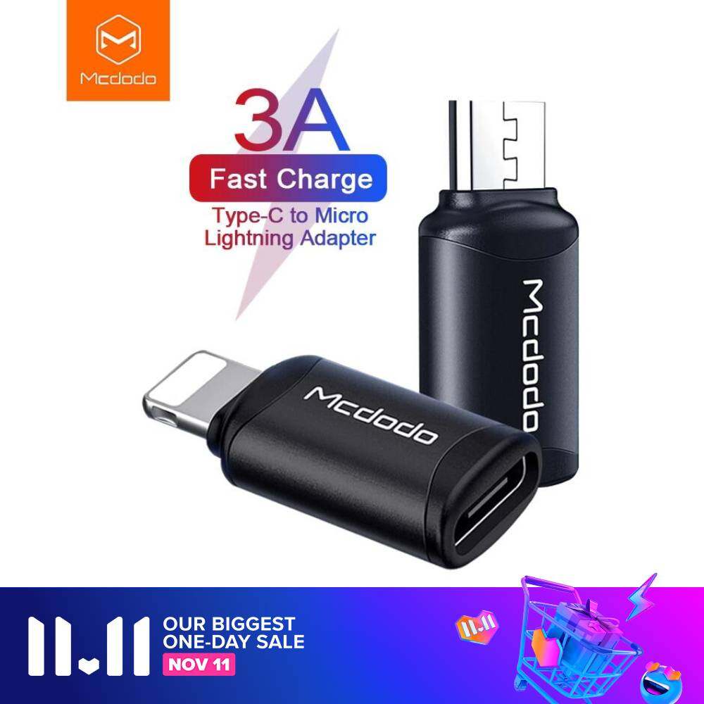 Mcdodo OTG USB Type C to Lightning Adapter Charger Data Cable Converter For iPhone 12 11 Pro Max X XS XR Xs max 3A Fast Charging
