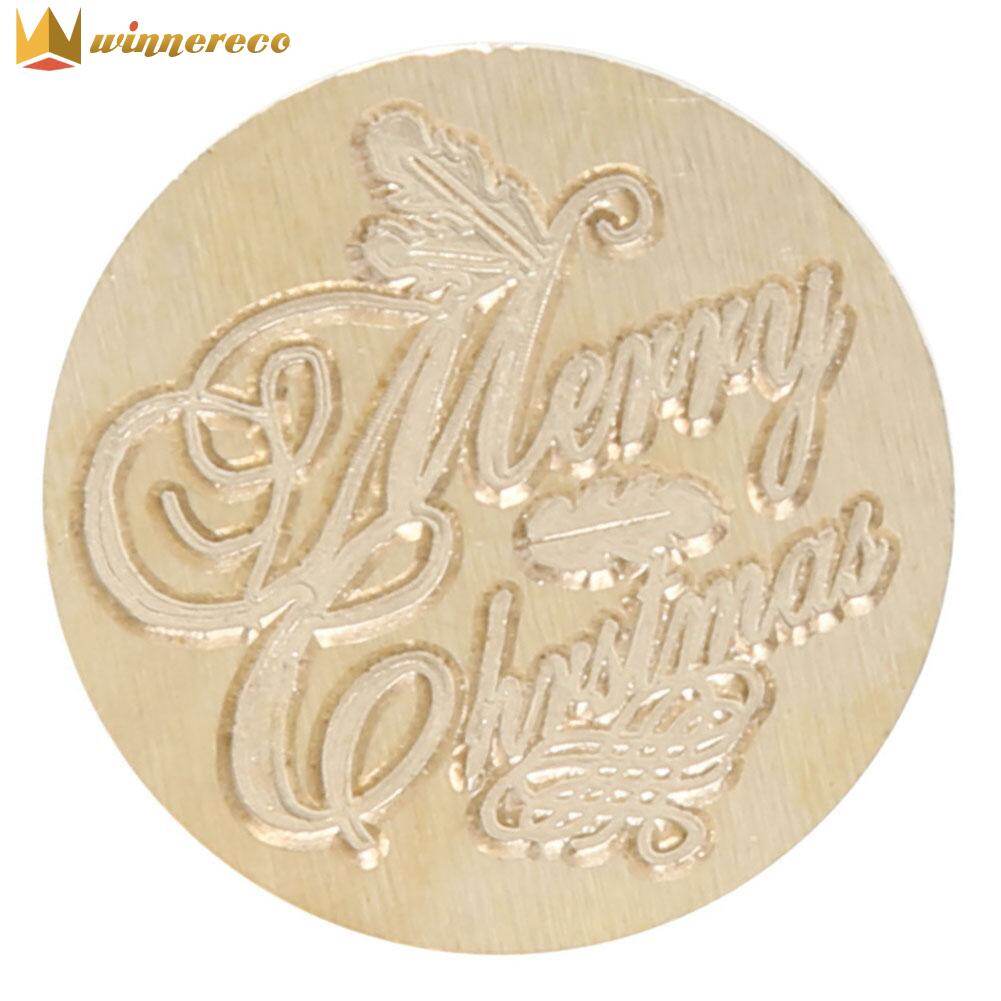 Good Luck Best Wishes English Letter Series Wax Seal Stamp Head Circle Vintage Brass Copper Heads Sealing Wax Stamps for DIY Birthday Card Post Envelope Decorations