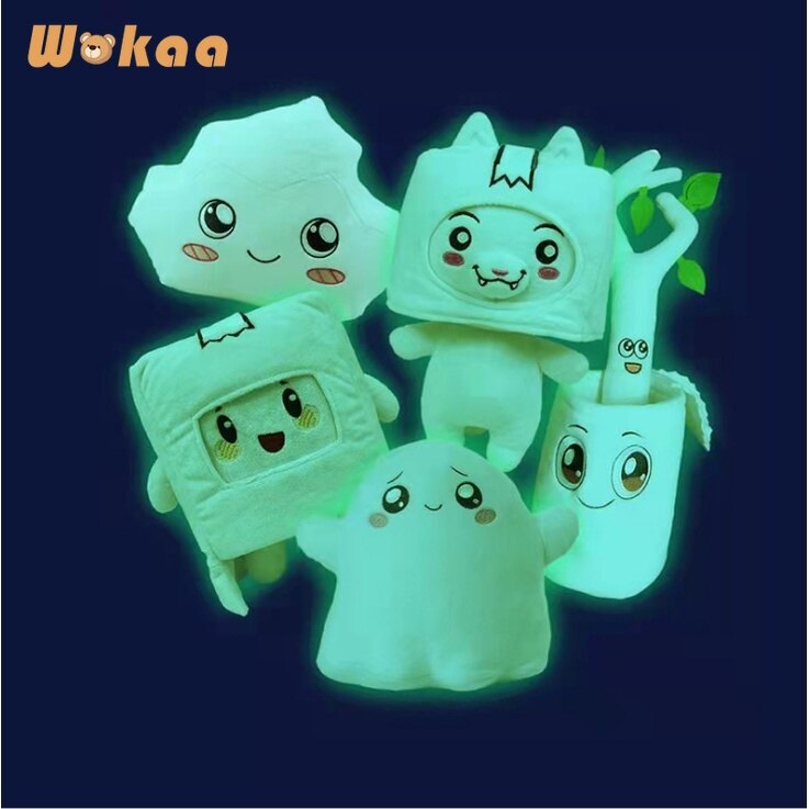 AIXINI LankyBox/Boxy/Foxy/Rocky Plush Glow in the Dark Ghosty Plush Toy Stuffed LankyBox Merchandise
