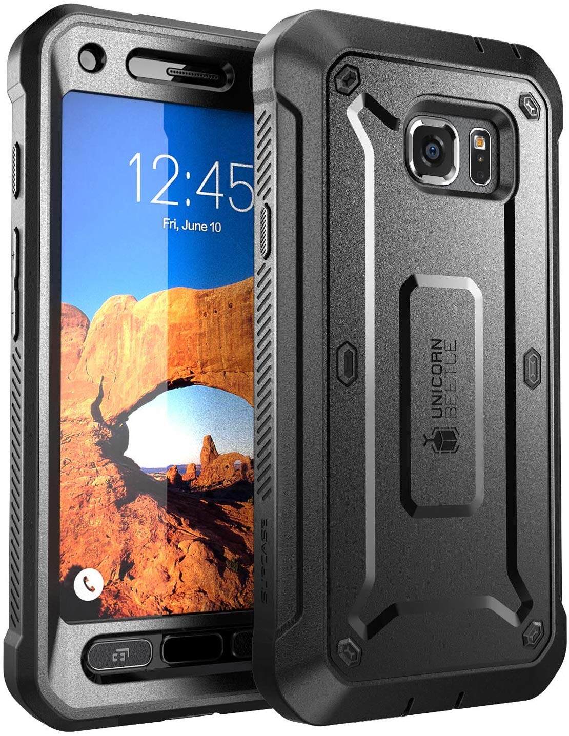 Ốp Lưng Supcase UB Pro Cho Samsung Galaxy S7/S8/S9/S7 S8active/S8 Plus/S9 Plus/S10 E Miếng Bảo Vệ Màn Hình Tích Hợp Ốp Lưng Toàn Thân (Đen)