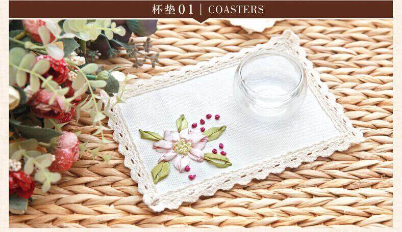 HY Cotton Thêu Tay Hoa Cách Nhiệt Coaster