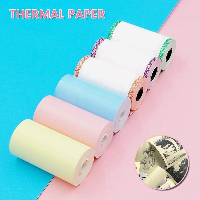Mua 6 Cuộn Giấy Dán Máy In Nhiệt Giấy Dán Nhiệt Tự Dính Nhiều Màu Cho Đến Khi Cuộn Cho PeriPage A6 Paperang P1 Máy In Ảnh Mini Nhãn Dán Máy In Nhiệt Nhiệt Giấy