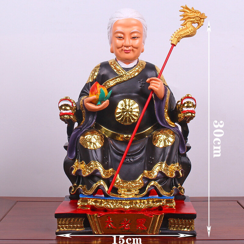 Tượng bà già màu đen tượng phật mẹ 12 inch màu đen sơn nhựa tượng bốn gia đình đông bắc thái lan phật tây tạng