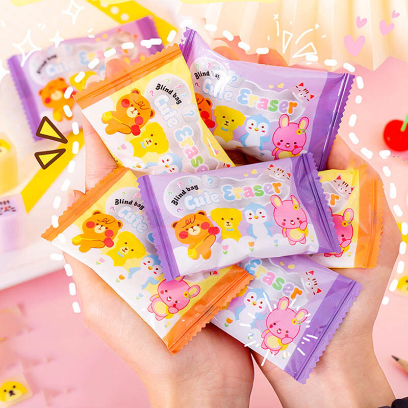 Creative Animal Eraser Student Rubber Blind Bag Erase Tools Stationery Surprise Bag