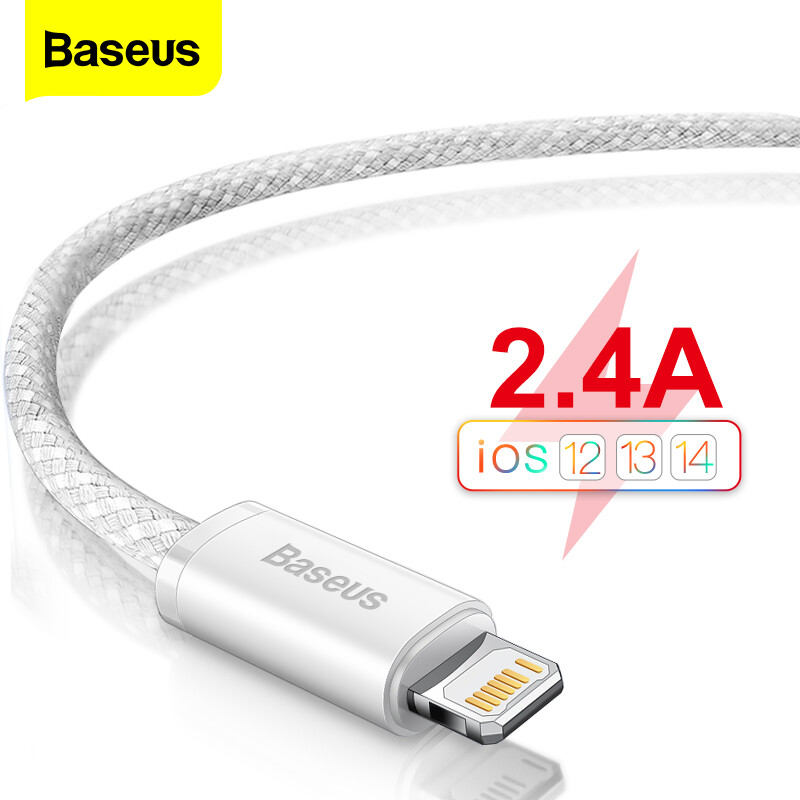 Baseus Cáp USB Nhiều Màu 2,4 A Cho iPhone 13 Pro Max Cáp Sạc Nhanh Cho iPhone 12 11 X XR Cáp USB Type C Dữ Liệu