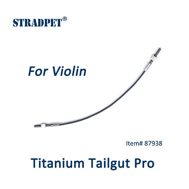 STRADPET Titanium Tailgut Pro With Titanium Screws, Flexible/Softer Titanium Tailgut, For Violin Or Viola, Violin Essories