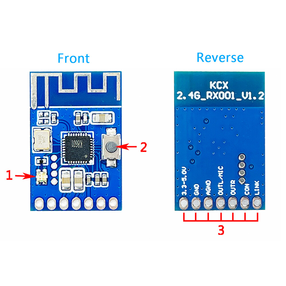 Aideepen 2.4G Wireless Microphone Audio Signal Receiving and Transmitting Module Wireless Mic Audio Signal Transceiver Module Board