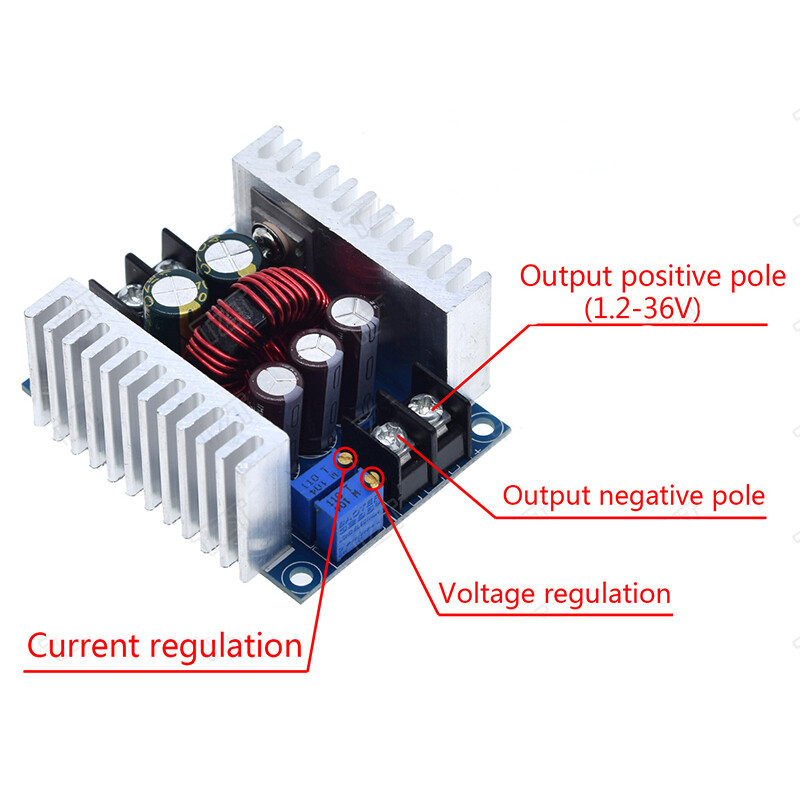 300W 20A DC-DC Buck Converter Step Down Module Constant Current LED Driver CC CV Adjustable Power Step Down Voltage Board 300W 20A DC-DC Buck Converter Step Down Module Constant Current LED Driver Power Step Down Voltage Module Electrolytic Capacitor