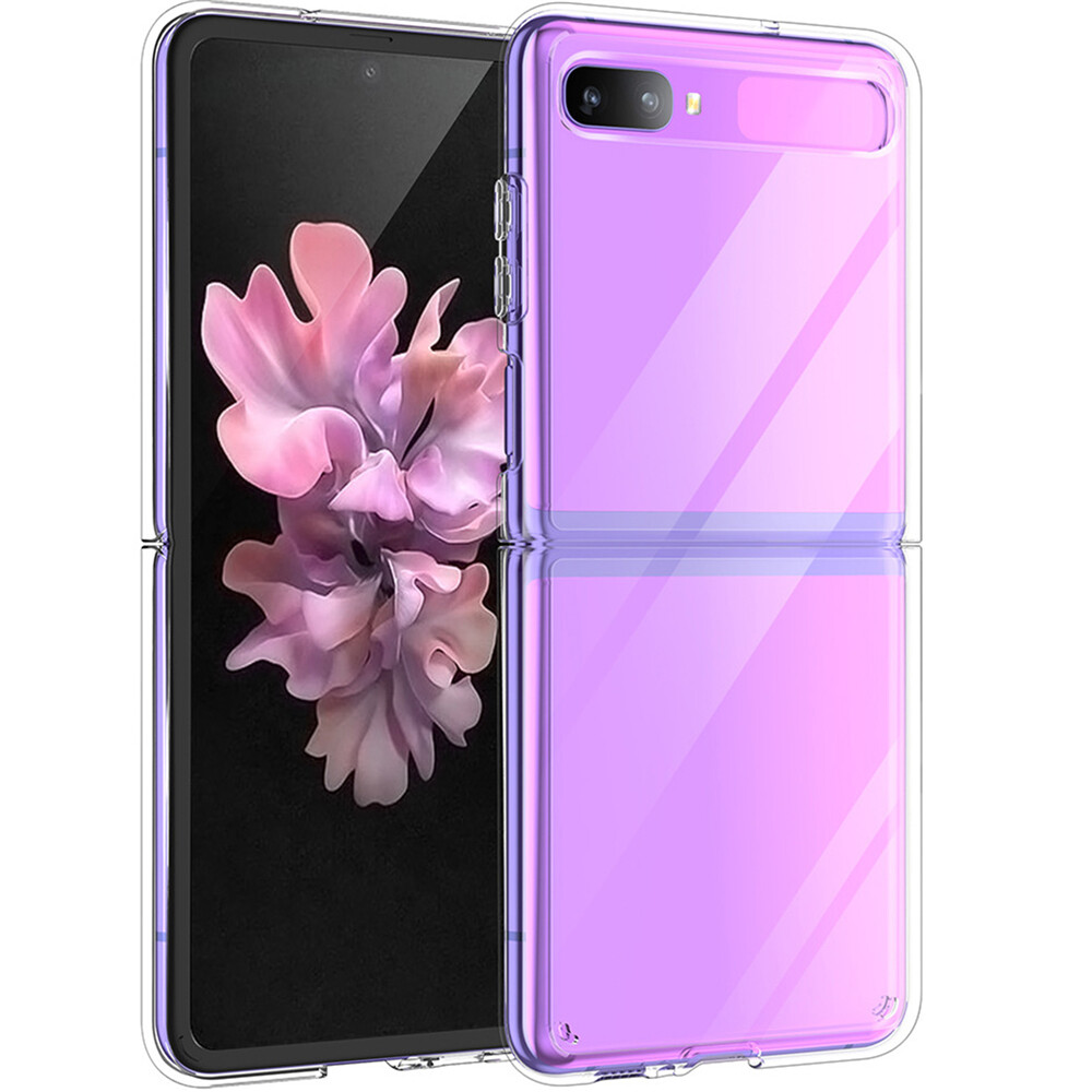 Foldable Phone Protective Cover for Samsung Galaxy Z Flip Phone Transparent TPU Back Case Anti-scratch Shell
