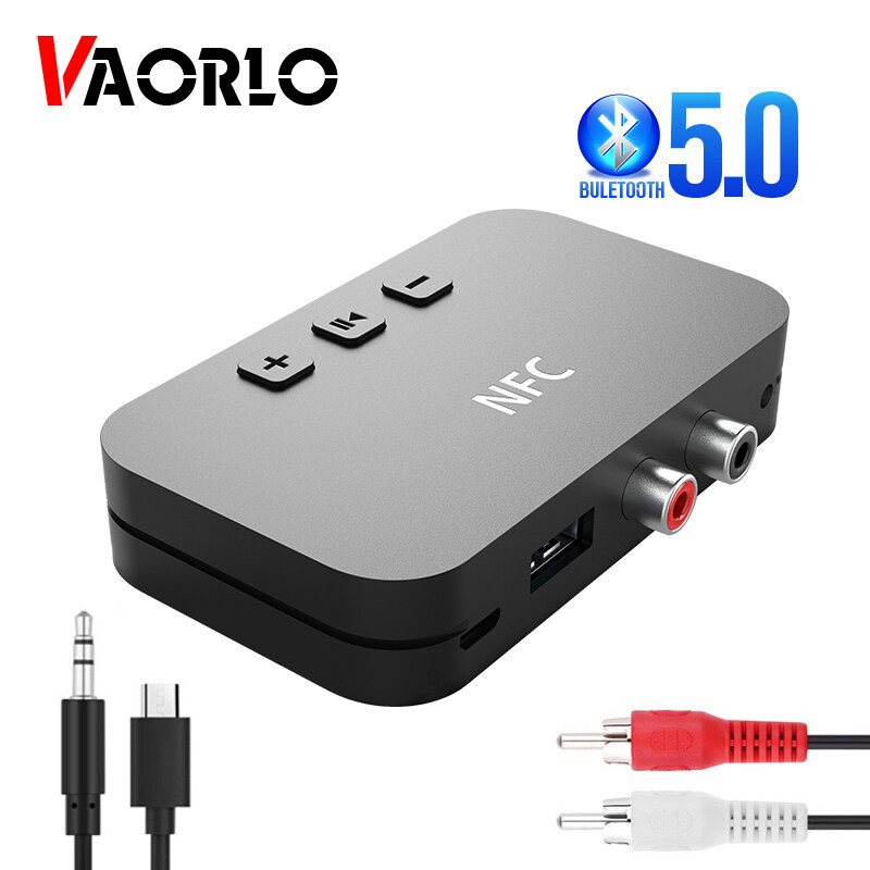 VAORLO Smart NFC Bluetooth 5.0 Audio Receiver RCA 3.5MM AUX Jack Support USB&U Disk Play A2DP Stereo Wireless Adapter For Car Kit Home Speaker