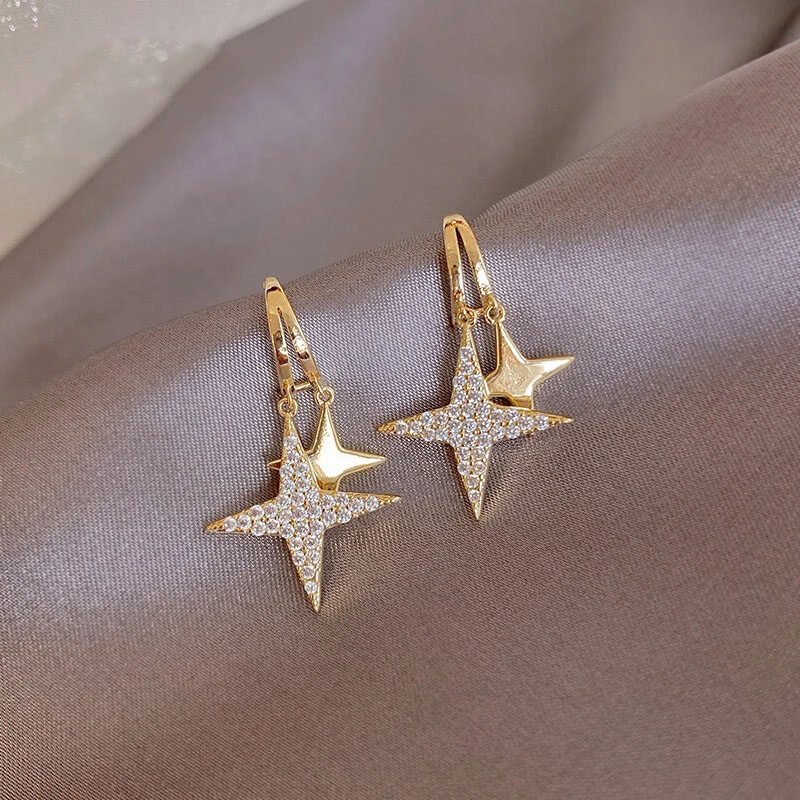 Frascati New Classic Star Pendant Gold Earrings For Woman Party Girl's Luxury Accessories Korean Fashion Jewelry Student Earrings