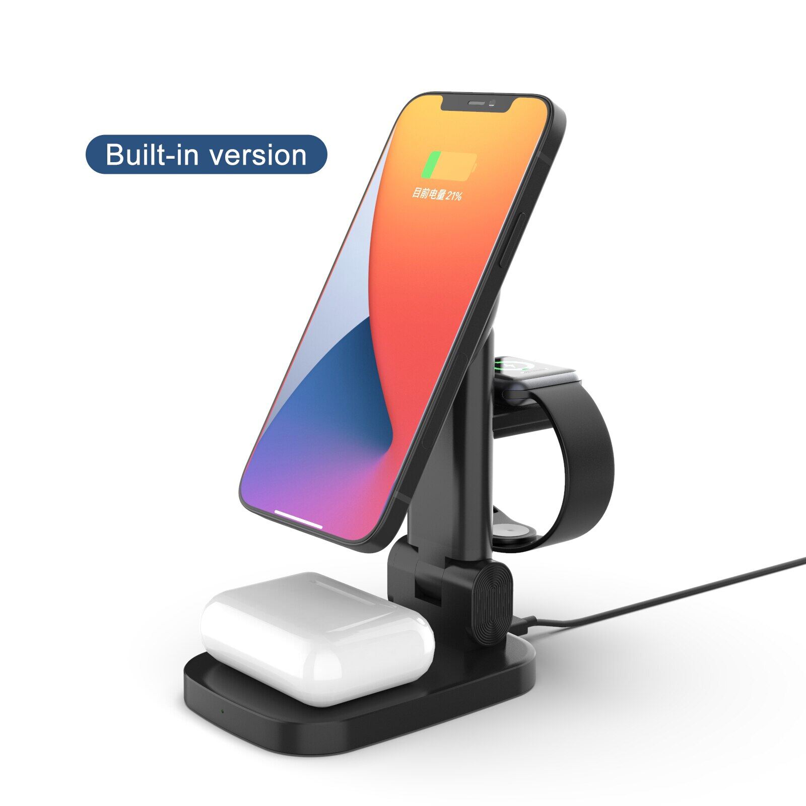 HOCE 3 In I Magsafing Wireless Charger For iPhone 13 Pro max AirPods i Watch Foldable Qi 15W Phone Desk Holder Three-in-One Multifunction Bracket