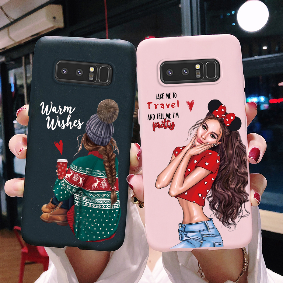 For samsung galaxy note 8 note 9 note 10 note 10 plus note 10+ case stylish pattern casing soft slim matte phone case cover