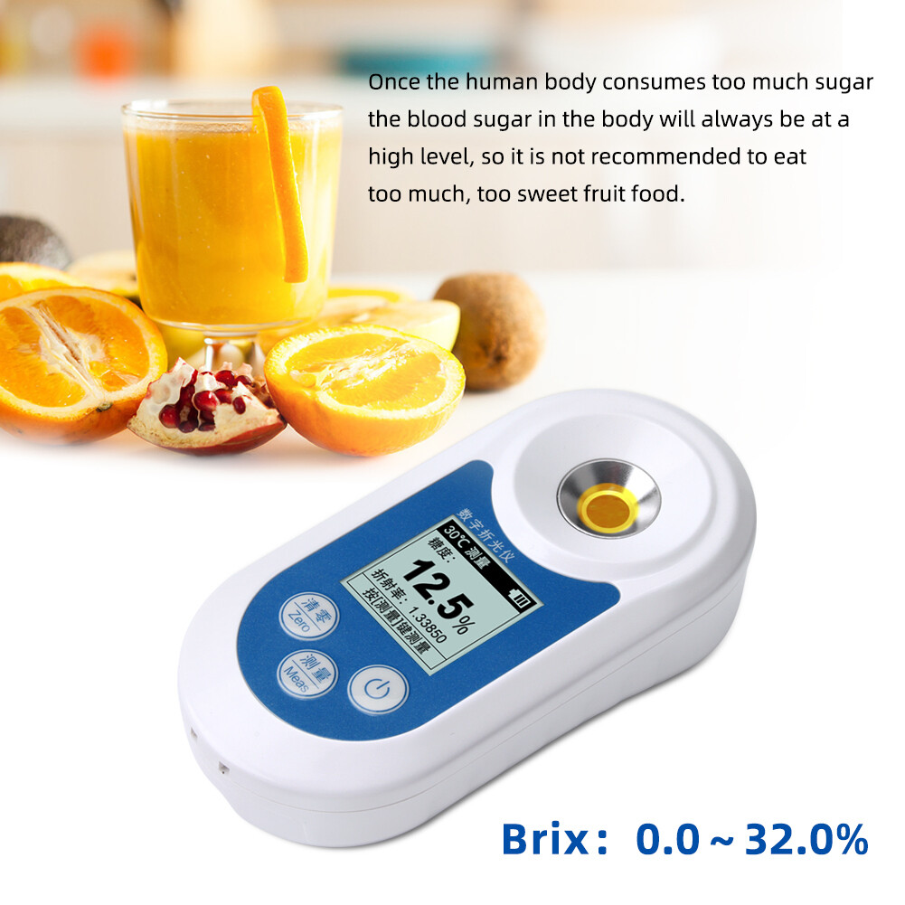 yieryi Brix Meter 0-32% Brix Sugar Refractive Index Refractometer Sugar Concentration High Precision Tester
