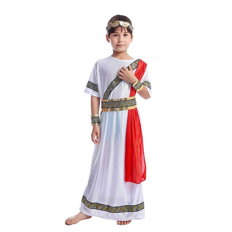 Ancient Roman Caesar Boy Toga Fancy Dress Kids Historic Book Week Halloween Costume