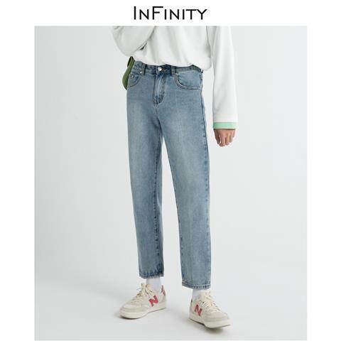 Jeans For Men Cotton Korean Style Straight Cut Slim Fit Plain Casual Denim Pants Men