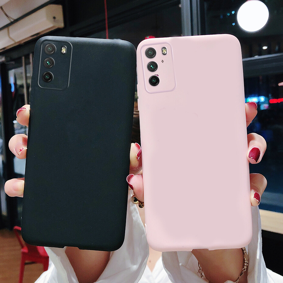For Xiaomi POCO M3 Case Soft Matte Silicone Candy Jelly Color Back Cover Phone Case For Xiaomi MI POCO M3 Casing